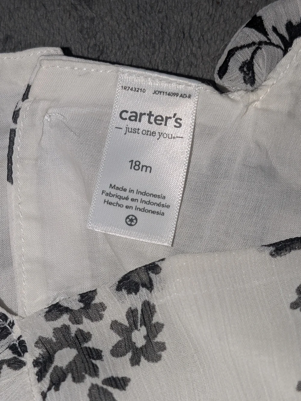 Carter's White Floral Print Baby Dress